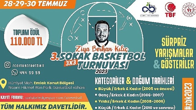 Ziya Berhan Kılıç Sokak Basketbol Turnuvası Kayıtları Başladı